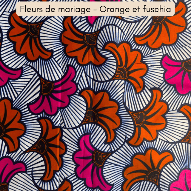 Habillage de poussette yoyo upcyclé - Fleur de mariage Orange et Fuschia